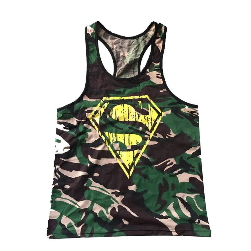 2016 New Gym clothing Singlets Camouflage Tank Tops Shirt Bodybuilding Equipment Fitness Men's Golds Gym Stringer WAIBO BEAR