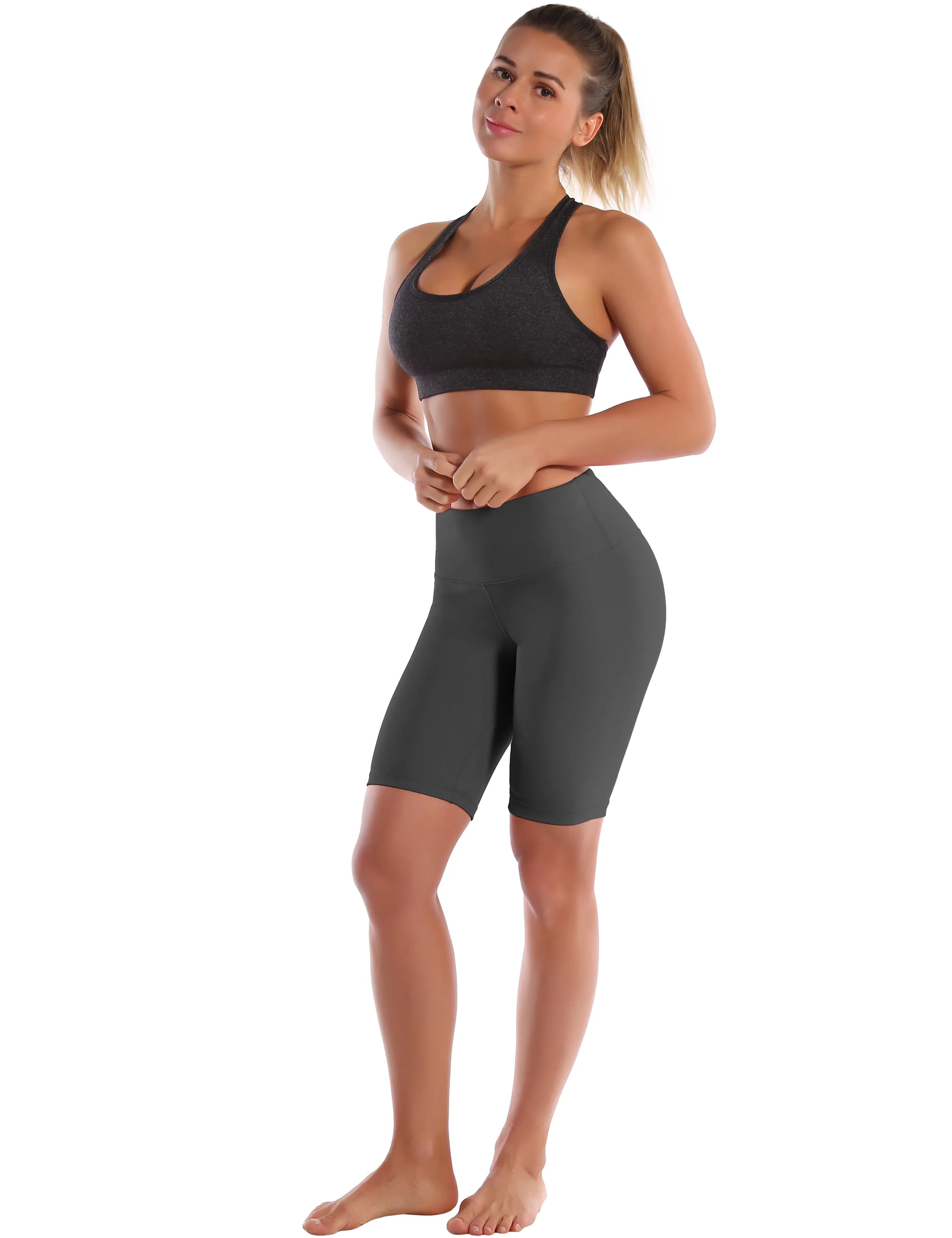 8 High Waist yogastudio Shorts shadowcharcoal_yogastudio