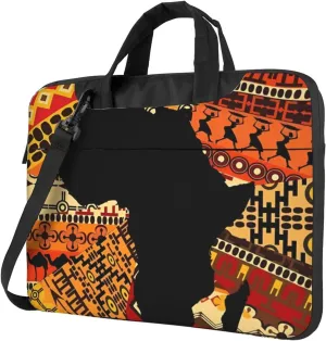 African Map Ethnic Pattern Ultra-thin portable shoulder laptop bag Stylish and Protective Shockproof soft lining