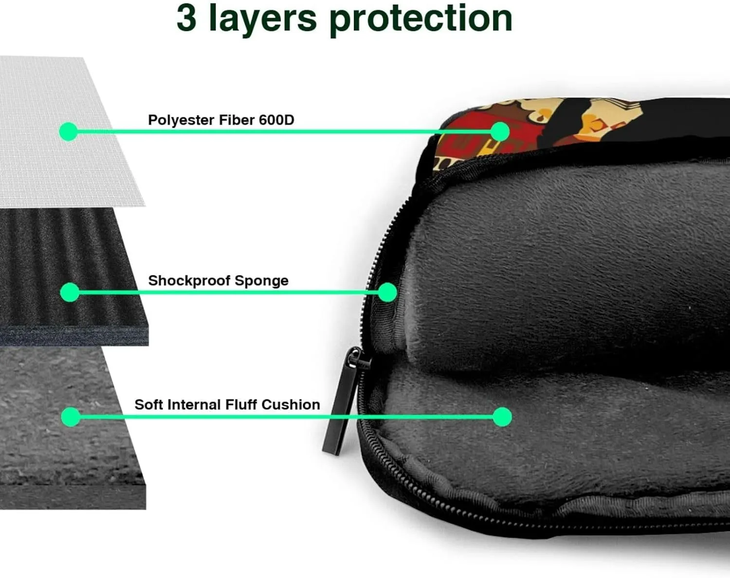 African Map Ethnic Pattern Ultra-thin portable shoulder laptop bag Stylish and Protective Shockproof soft lining