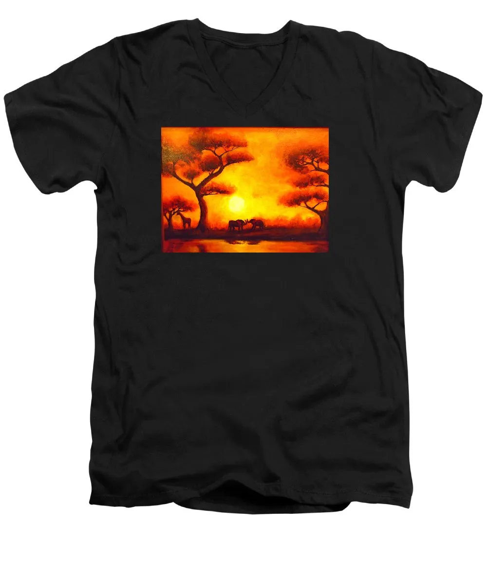 African Sunset  - Men's V-Neck T-Shirt