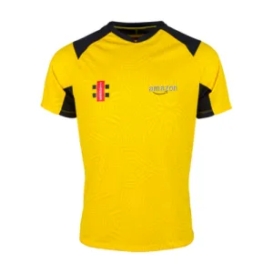 Amazon CC Adult's Yellow / Black Pro T20 S/S Shirt-Senior
