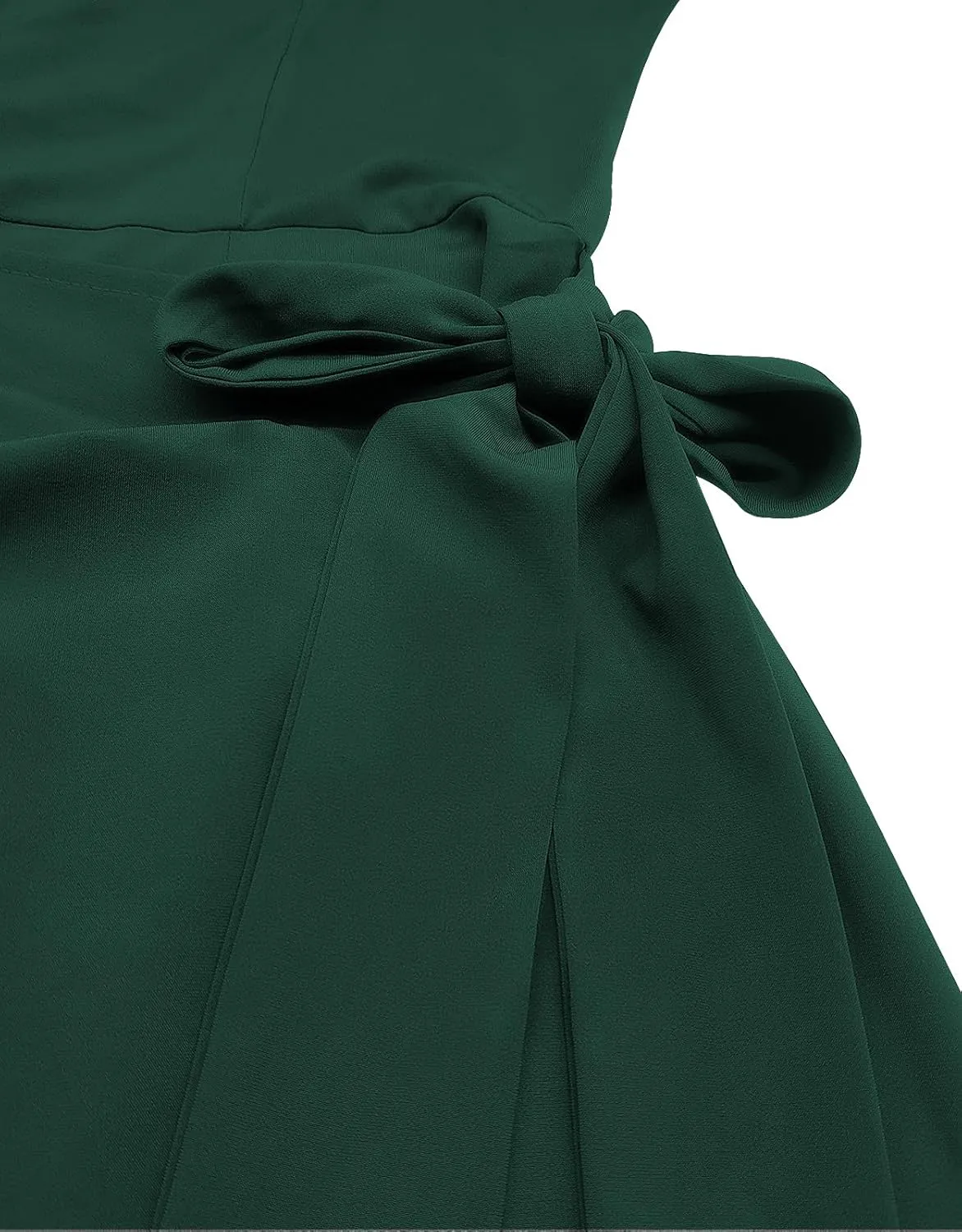 AOOKSMERY Women's Elegant Long Sleeve Tie-Front Skater Dress Wrap Party Cocktail Mini Dresses