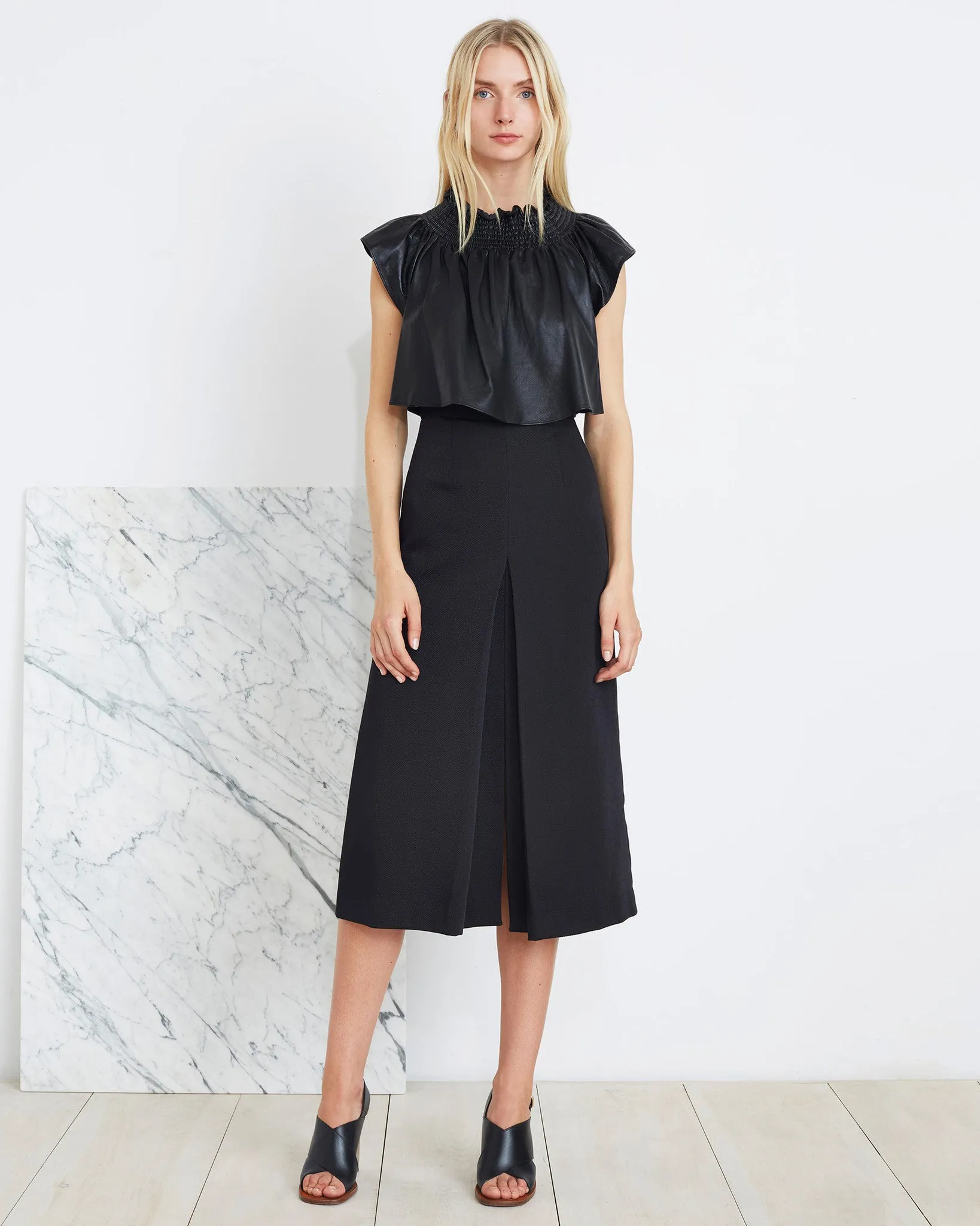 Apiece Apart | Isabel Double V Skirt in Black - FINAL SALE