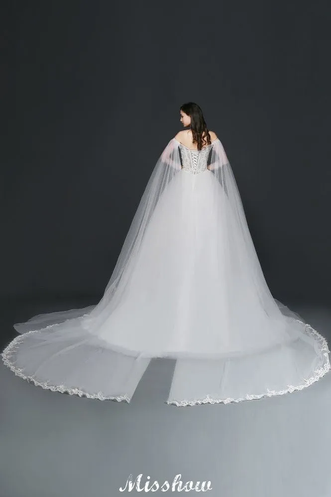 Ball Gowns Appliques Straps Tulle Elegant Wedding Dresses