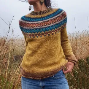 Bea - Coloured Knit printed sweater