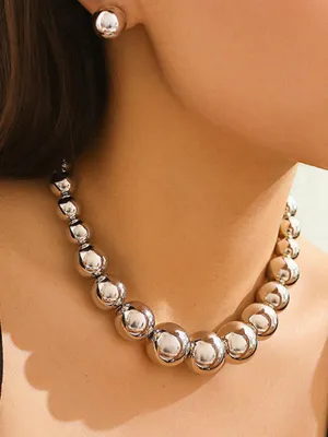 Beaded Solid Color Dainty Necklace  Accessories   Earrings Accessories