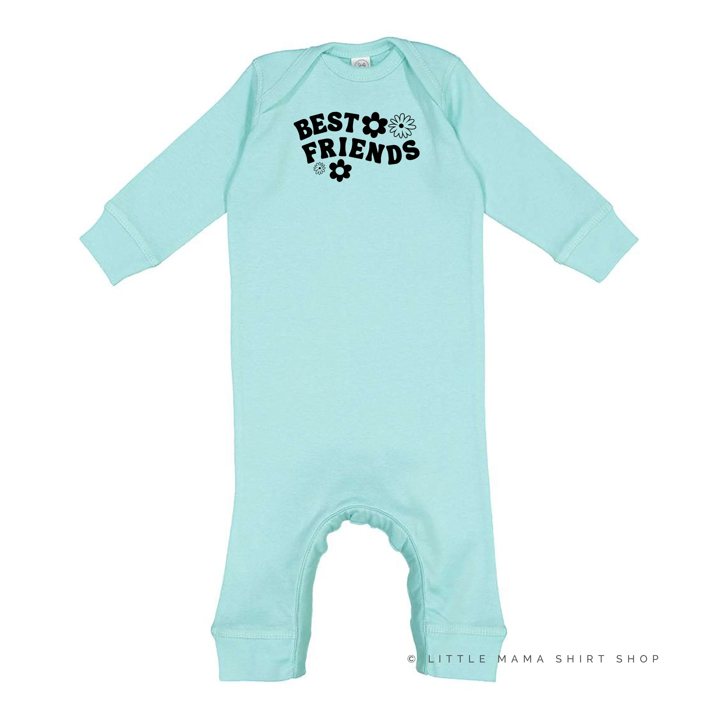 BEST FRIENDS (Flowers) - One Piece Baby Sleeper