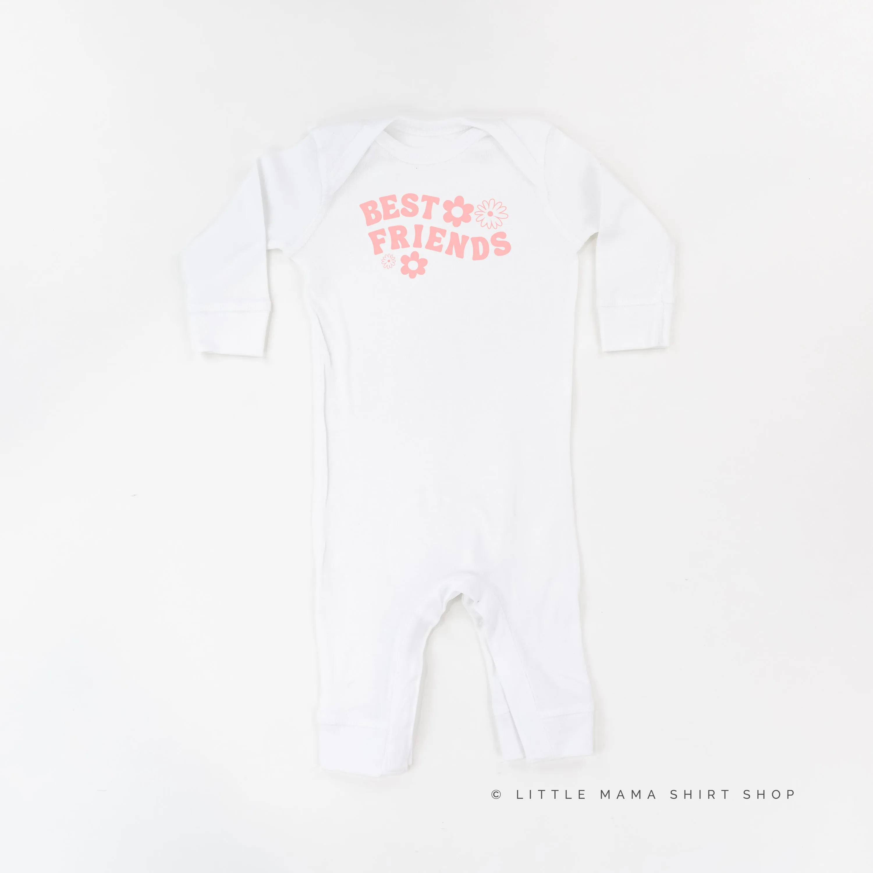 BEST FRIENDS (Flowers) - One Piece Baby Sleeper
