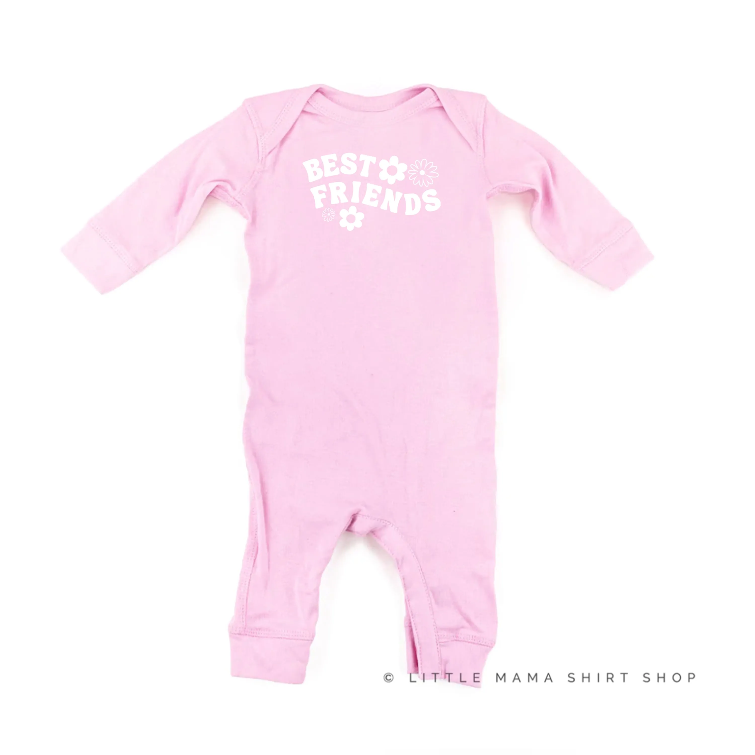 BEST FRIENDS (Flowers) - One Piece Baby Sleeper