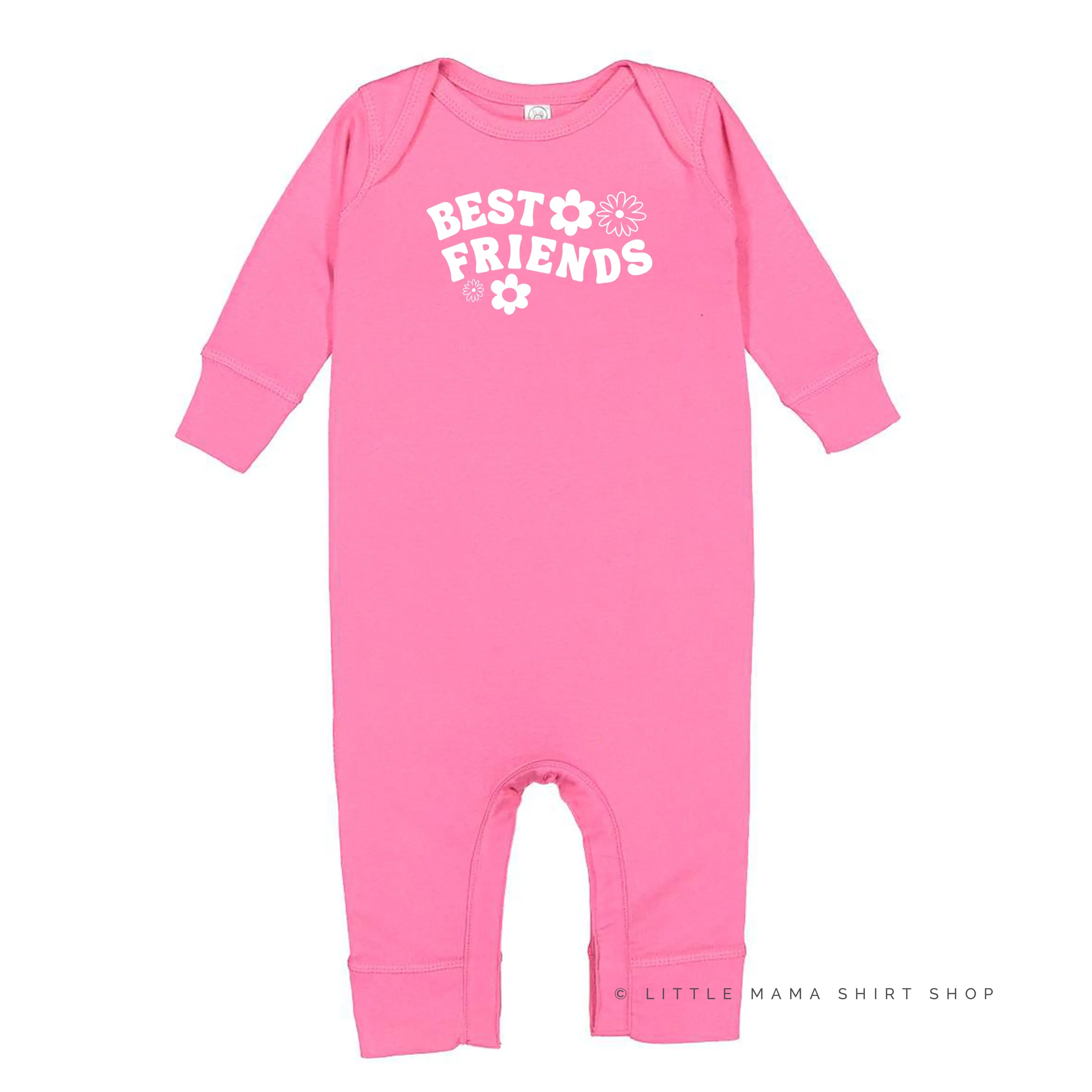 BEST FRIENDS (Flowers) - One Piece Baby Sleeper