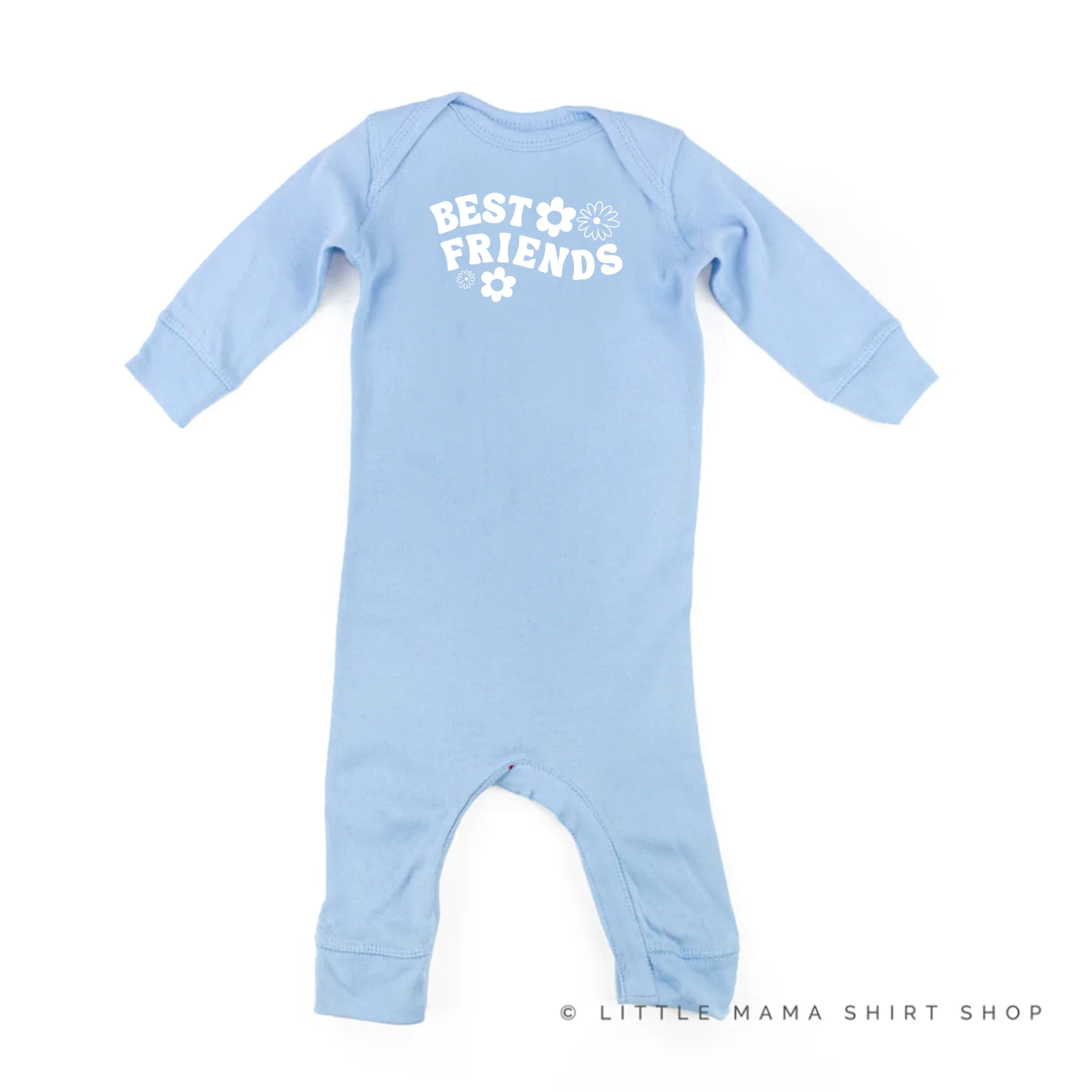 BEST FRIENDS (Flowers) - One Piece Baby Sleeper