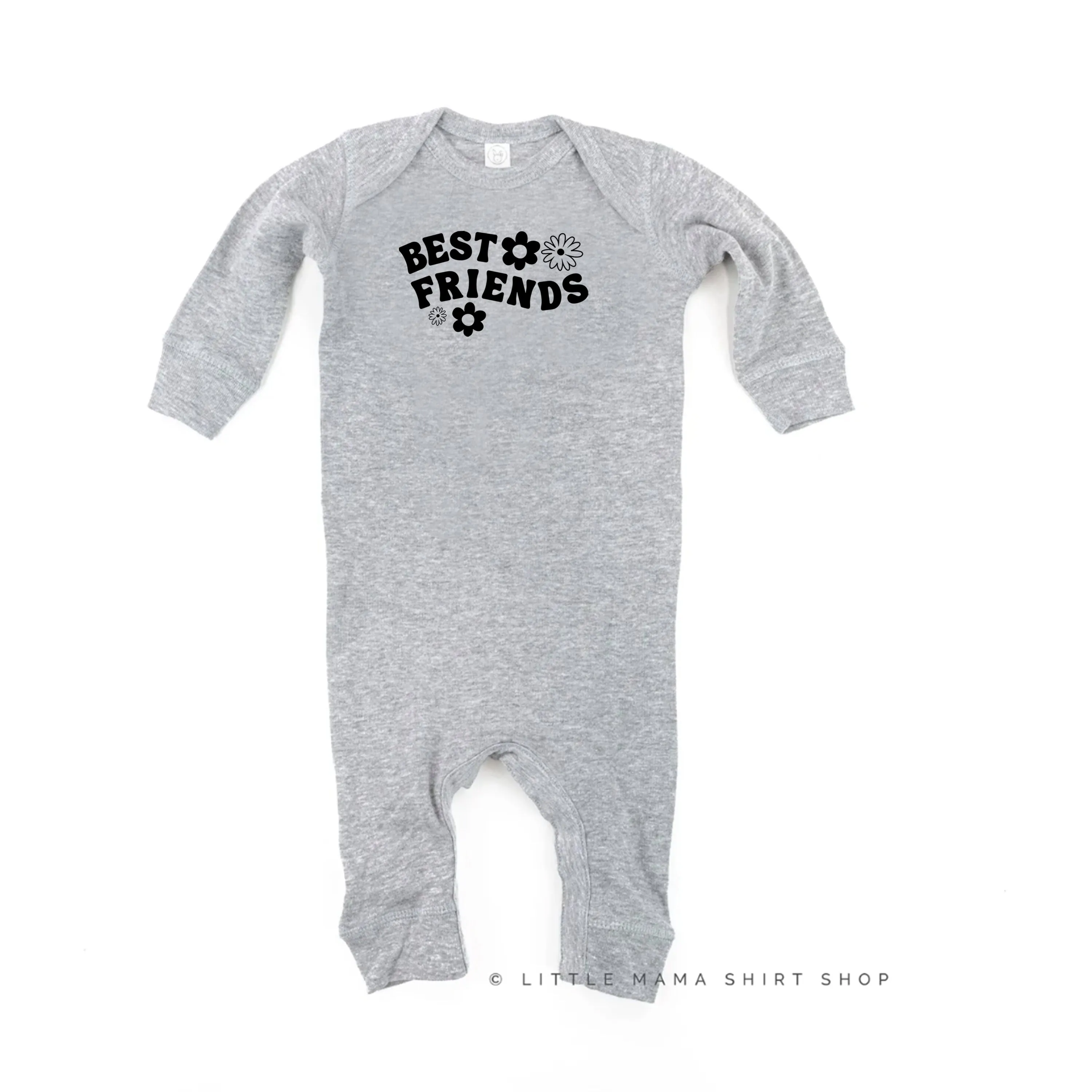 BEST FRIENDS (Flowers) - One Piece Baby Sleeper