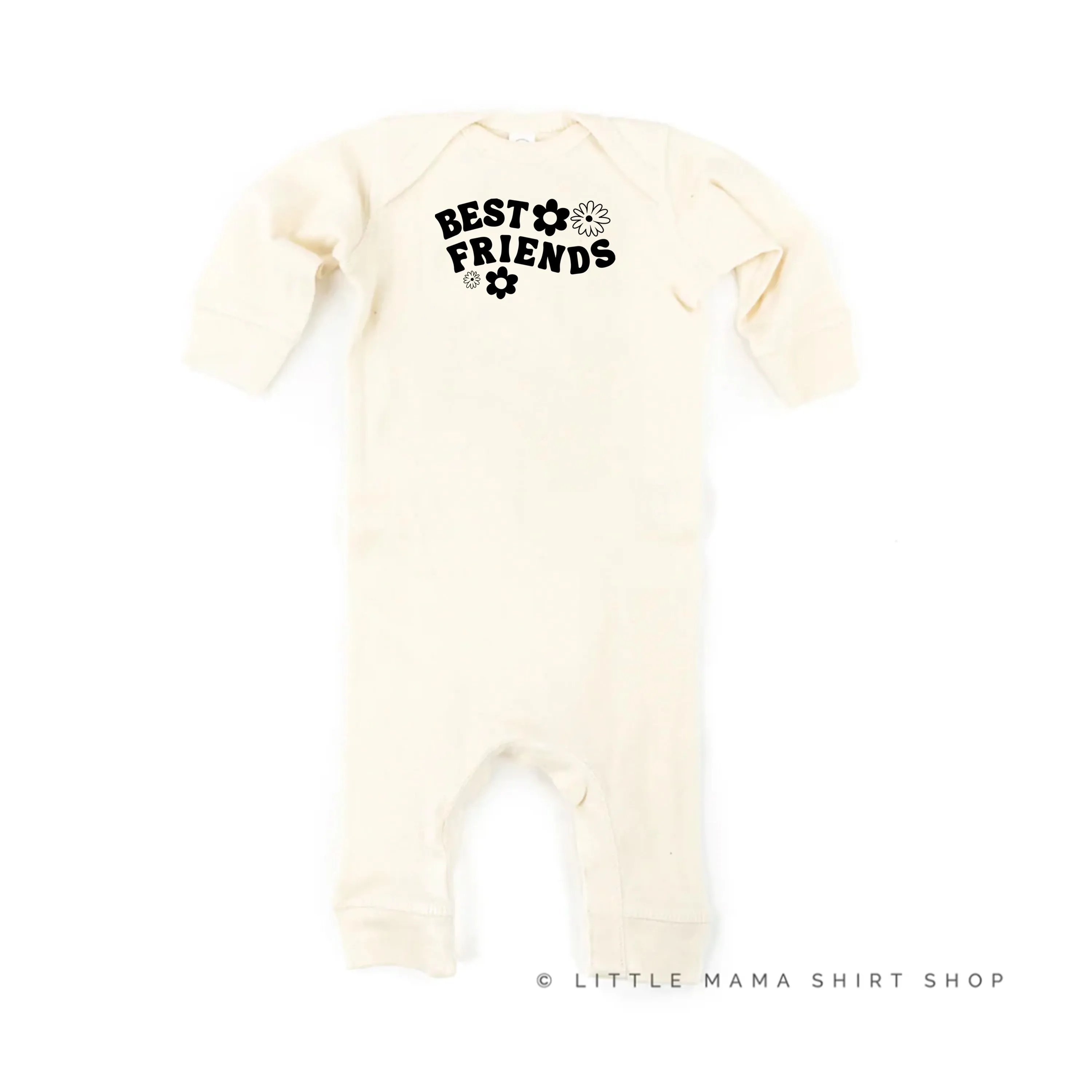 BEST FRIENDS (Flowers) - One Piece Baby Sleeper