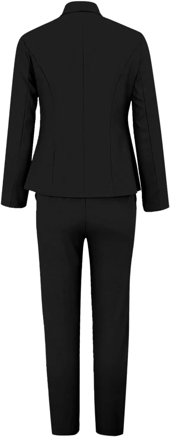 Blazer Sets Women 2 Piece Outfits Business Casual Outfits 2024 Dressy Casual Pant Suits Plus Size Wide Pants Suit