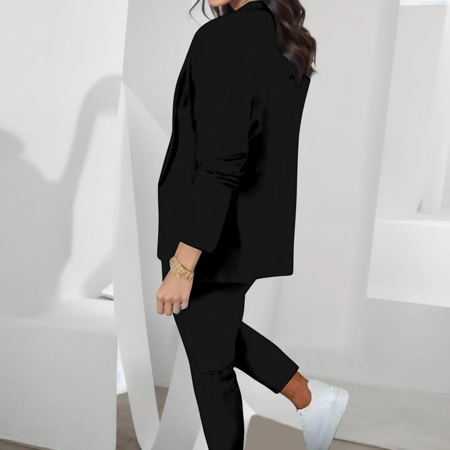 Blazer Sets Women 2 Piece Outfits Business Casual Outfits 2024 Dressy Casual Pant Suits Plus Size Wide Pants Suit