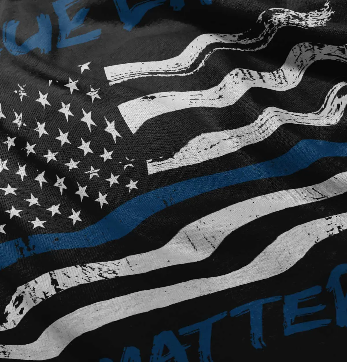 Blue Lives Matter Horizontal Ladies T-Shirt
