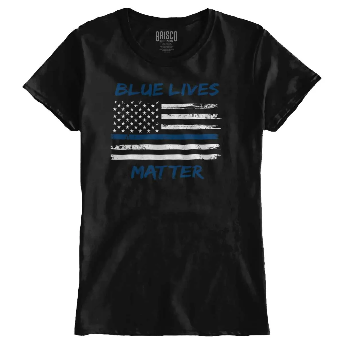 Blue Lives Matter Horizontal Ladies T-Shirt