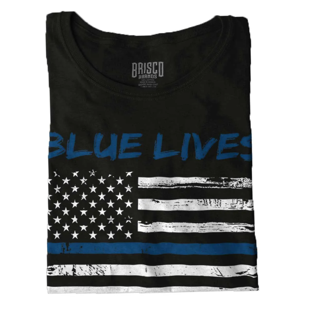 Blue Lives Matter Horizontal Ladies T-Shirt