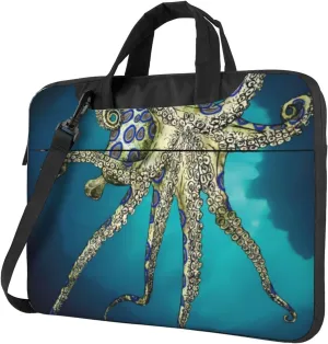 Blue Ringed Octopus Ultra-thin portable shoulder laptop bag Stylish and Protective Shockproof soft lining