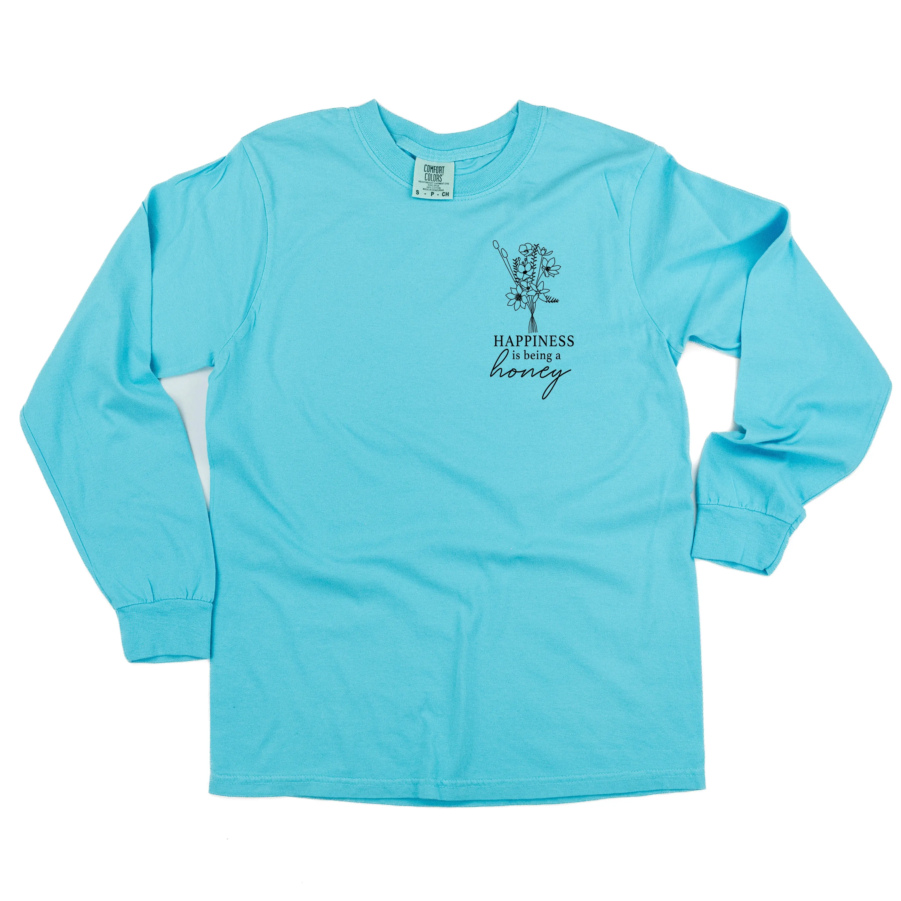 Bouquet Style - Happiness is Being a HONEY - LONG SLEEVE COMFORT COLORS TEE