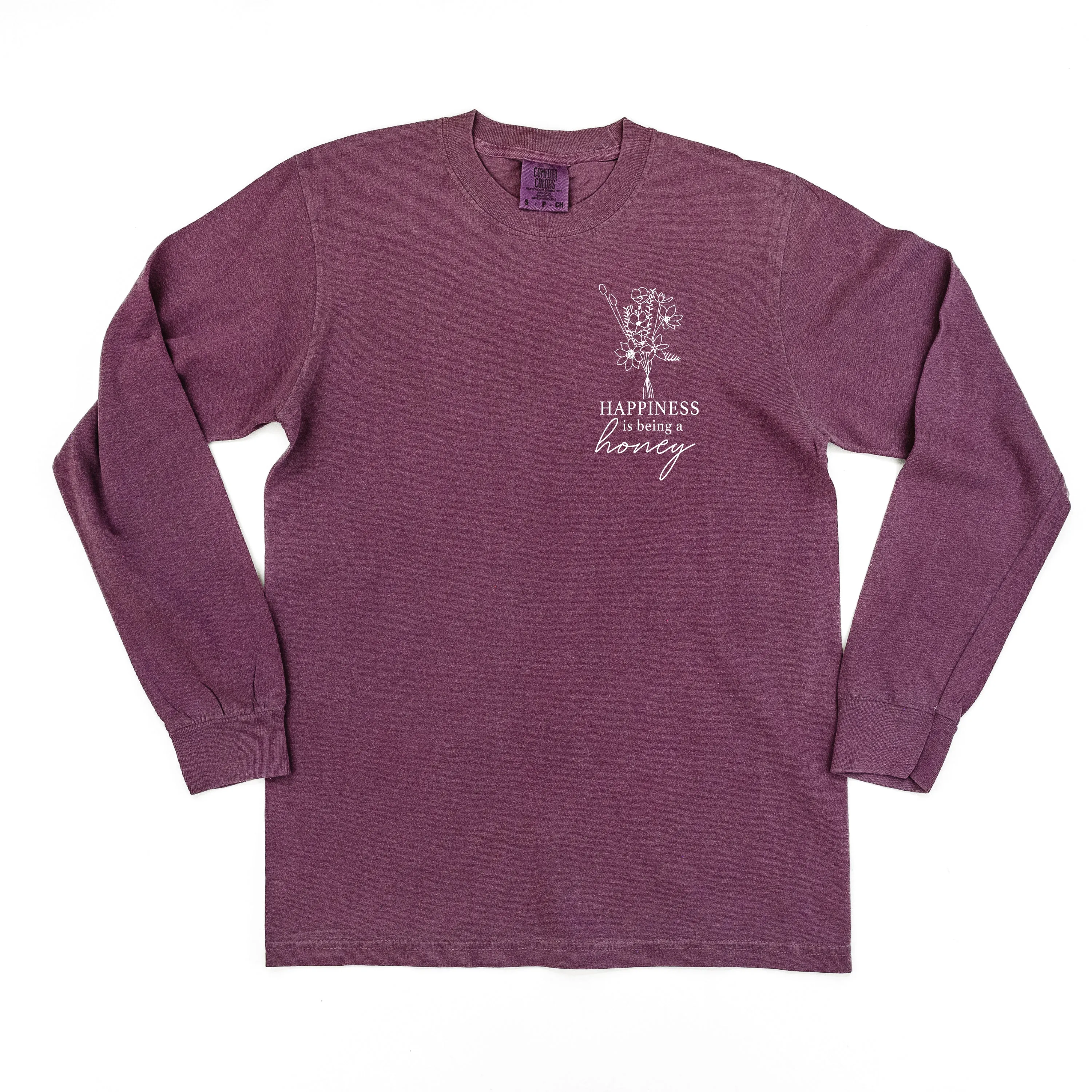 Bouquet Style - Happiness is Being a HONEY - LONG SLEEVE COMFORT COLORS TEE