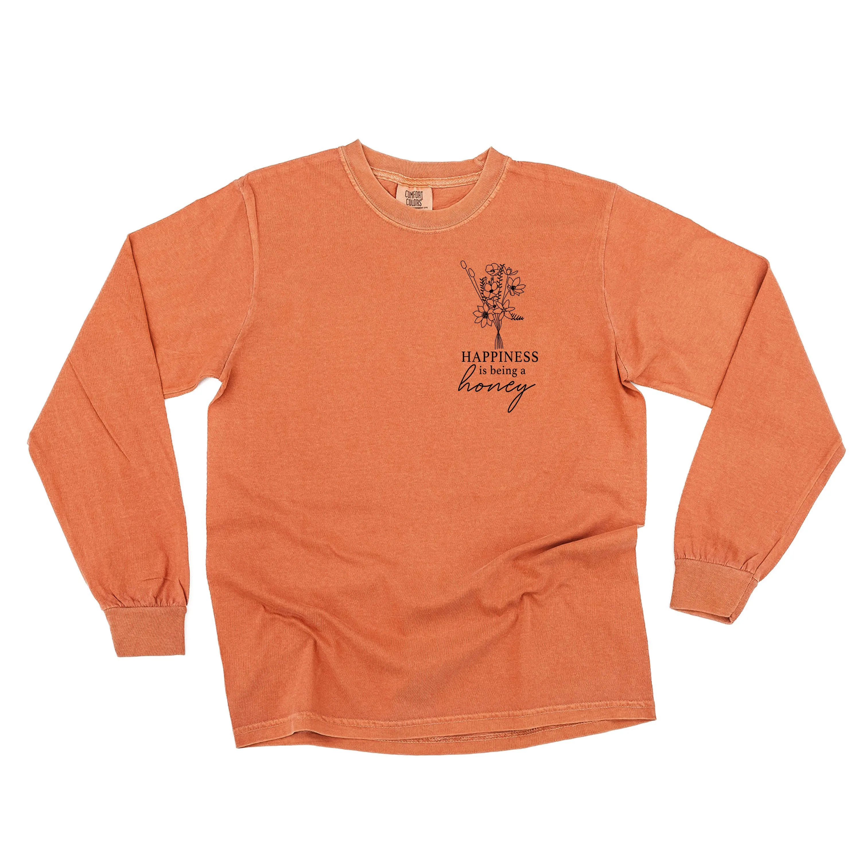 Bouquet Style - Happiness is Being a HONEY - LONG SLEEVE COMFORT COLORS TEE