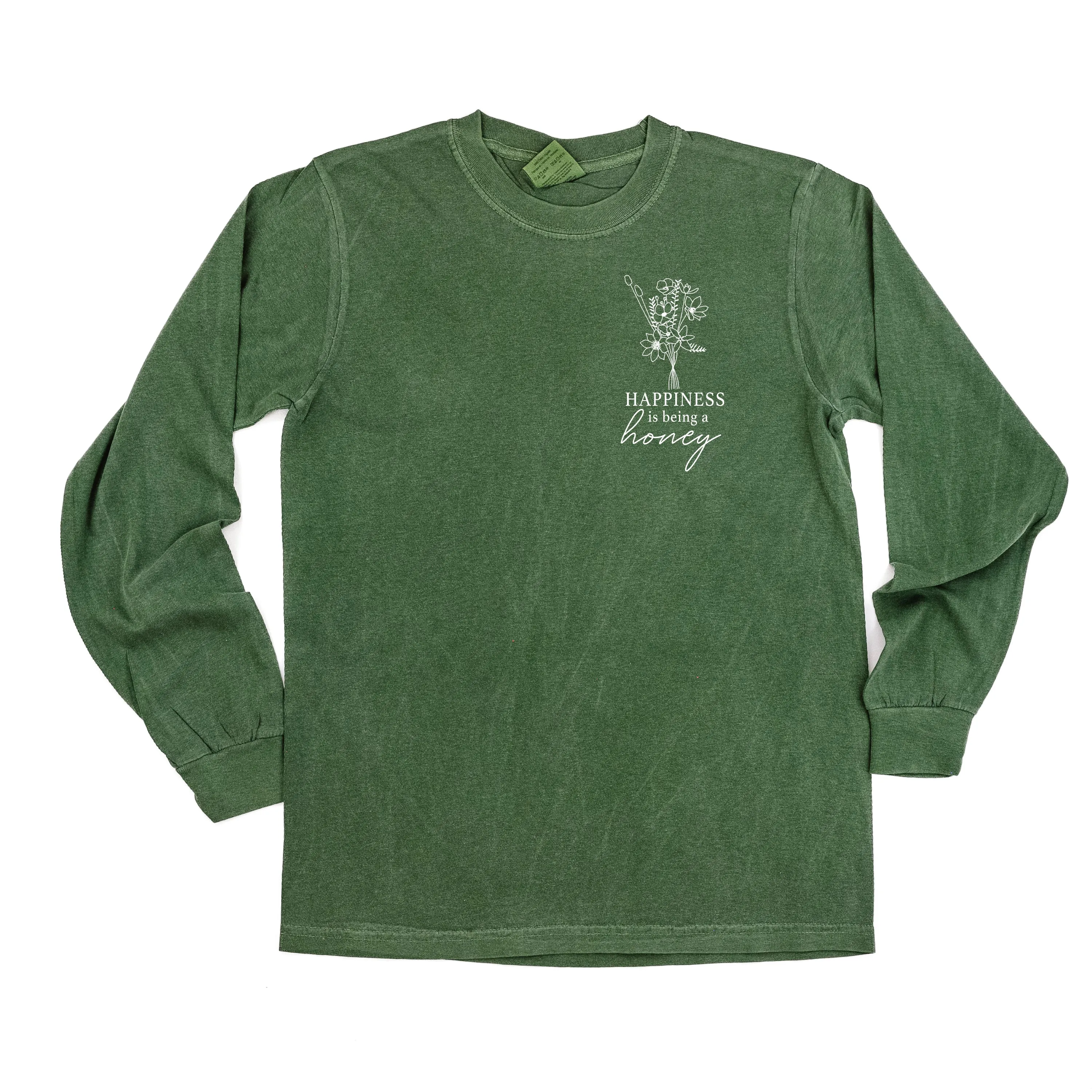 Bouquet Style - Happiness is Being a HONEY - LONG SLEEVE COMFORT COLORS TEE