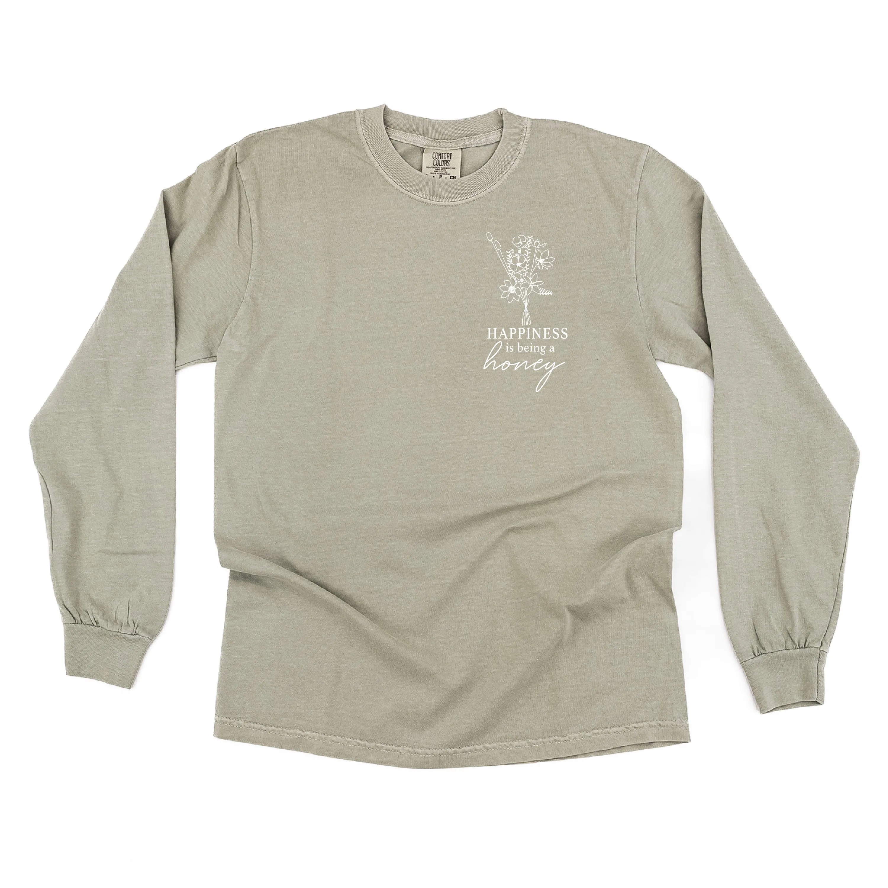 Bouquet Style - Happiness is Being a HONEY - LONG SLEEVE COMFORT COLORS TEE