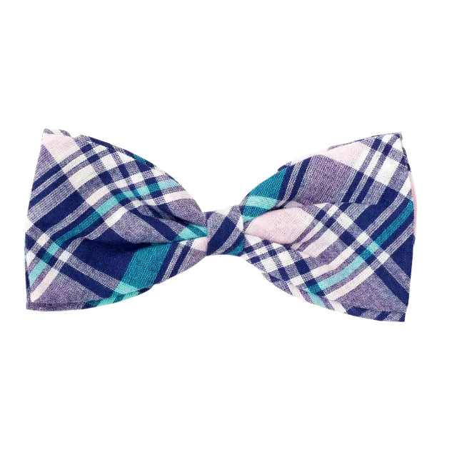 Bow Tie | Navy, Pink, & Turquoise Madras Plaid