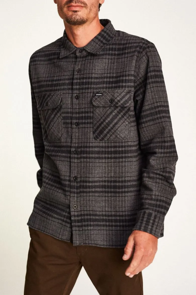 Brixton - Archie Men's L/S Flannel Shirt, Black/Heather Charcoal