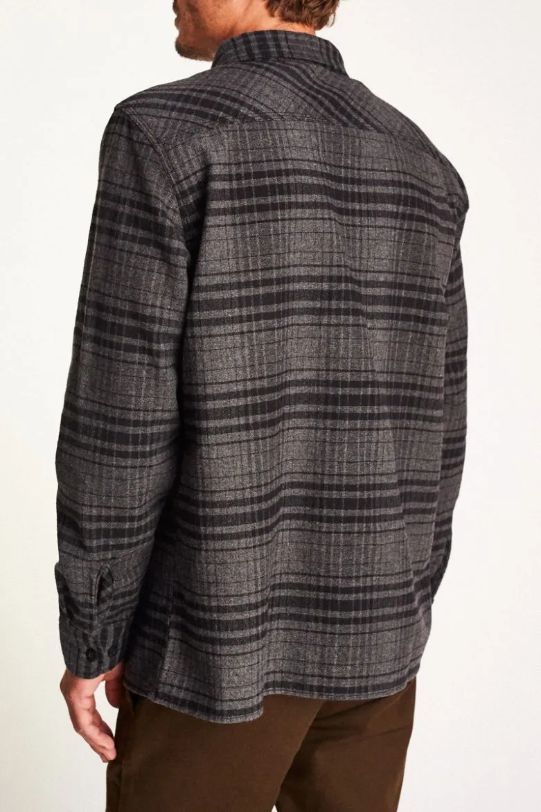 Brixton - Archie Men's L/S Flannel Shirt, Black/Heather Charcoal