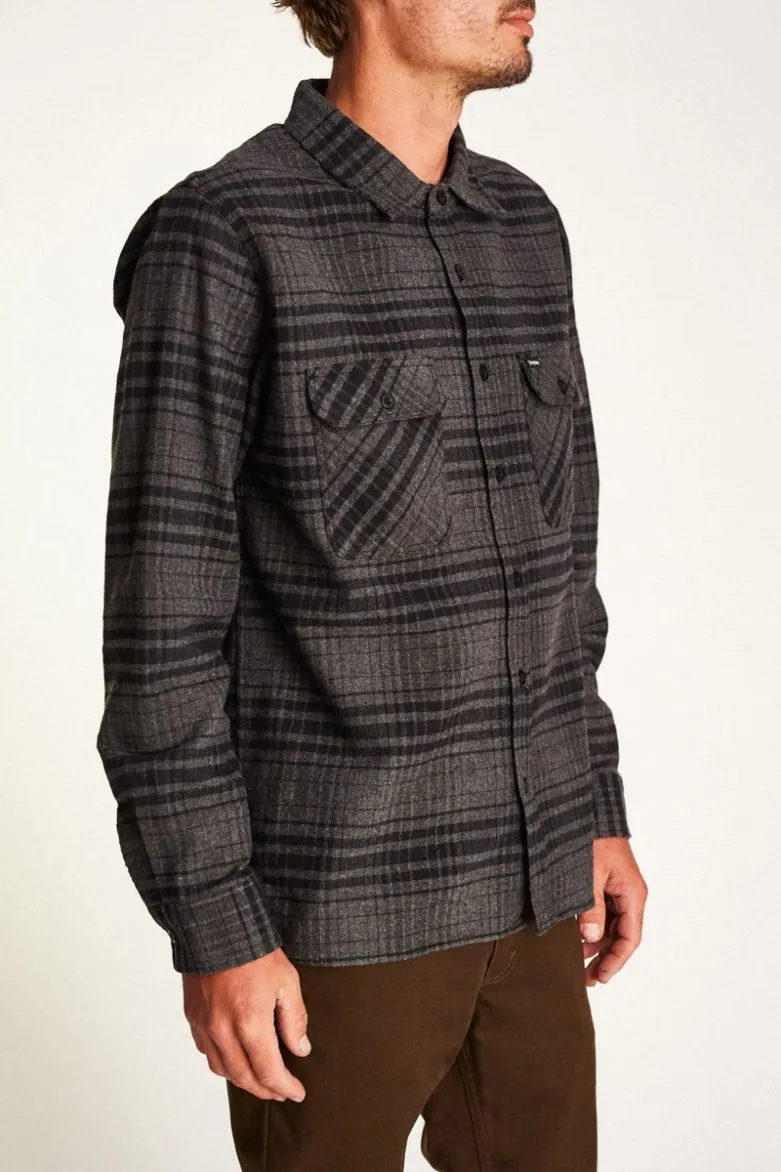 Brixton - Archie Men's L/S Flannel Shirt, Black/Heather Charcoal