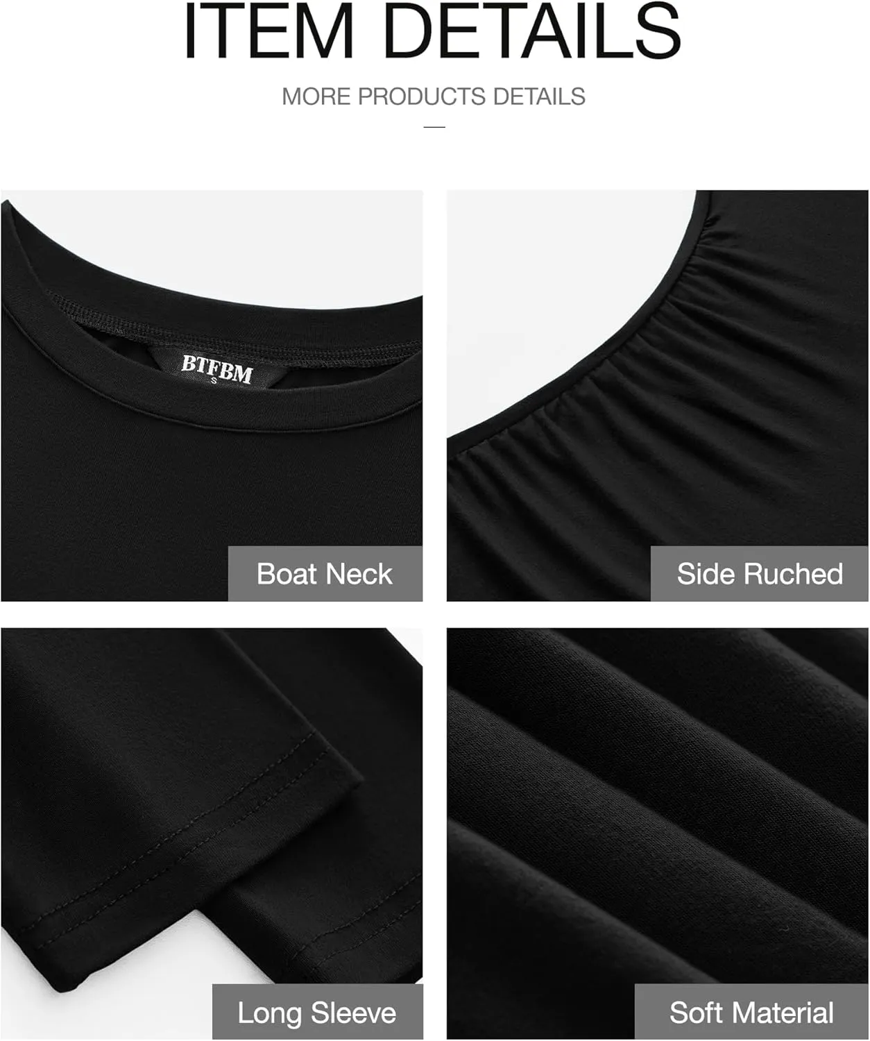 BTFBM Womens Spring Fashion 2025 Long Sleeve Boat Neck Mini Dress Slim Fit Party Club Short Tight Basic Bodycon Dresses