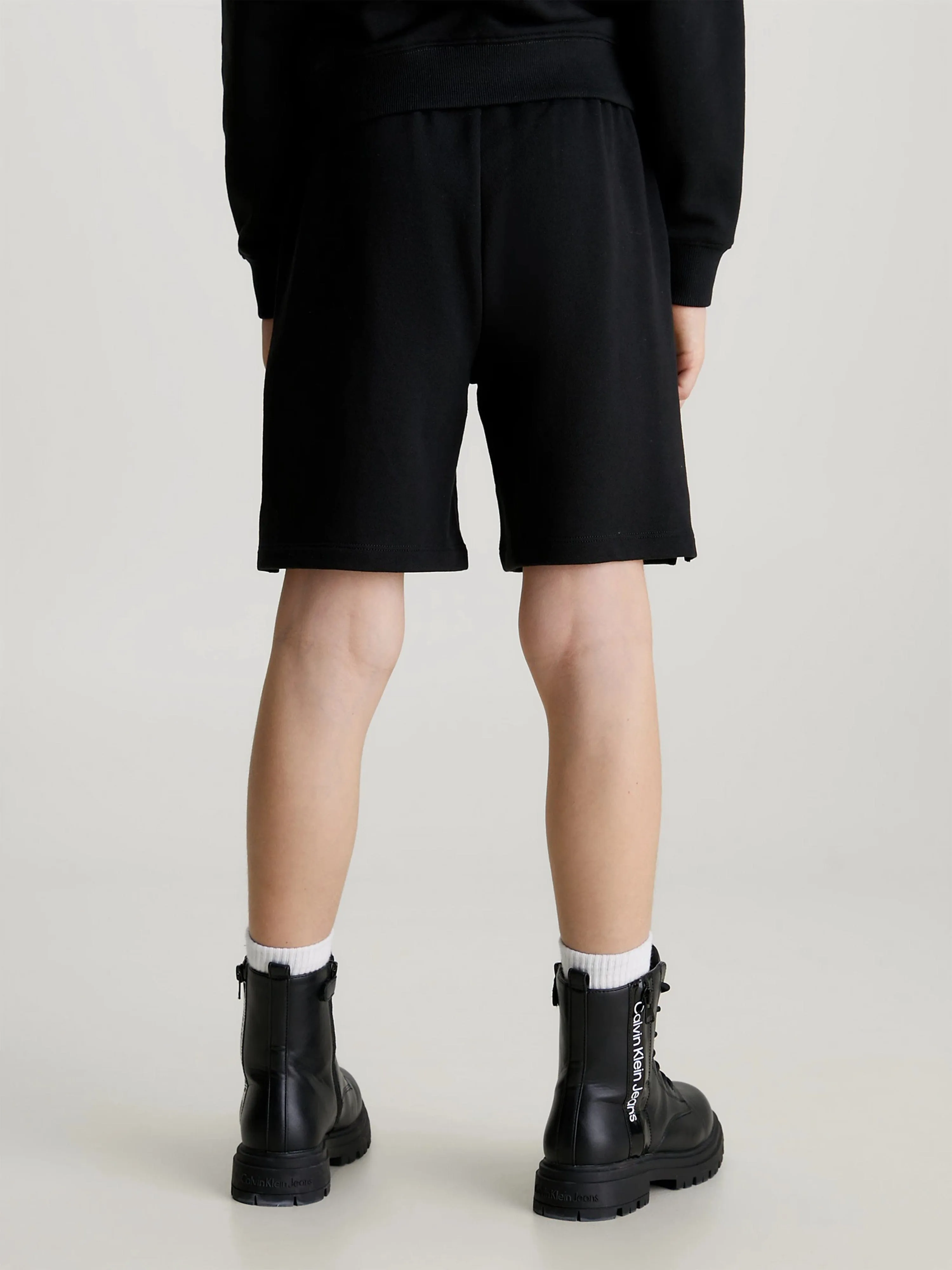 Calvin Klein Boys Maxi Logo Relaxed Shorts in Black