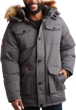 CANADA WEATHER GEAR Men's Winter Coat - Heavyweight Teflon Canvas Parka Jacket (M-XXL)