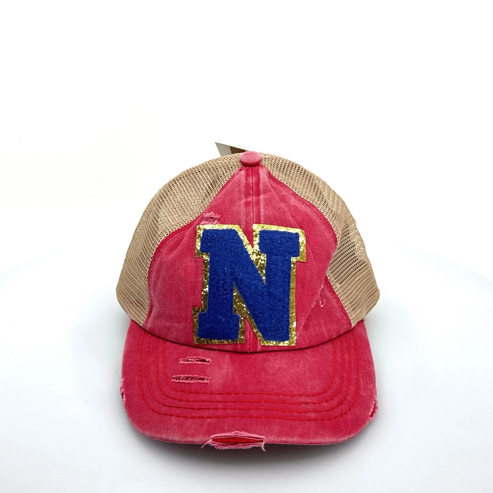 CC | “N” Multi Level Criss-Cross Pony Cap | Red/Blue | OSFA | NEW