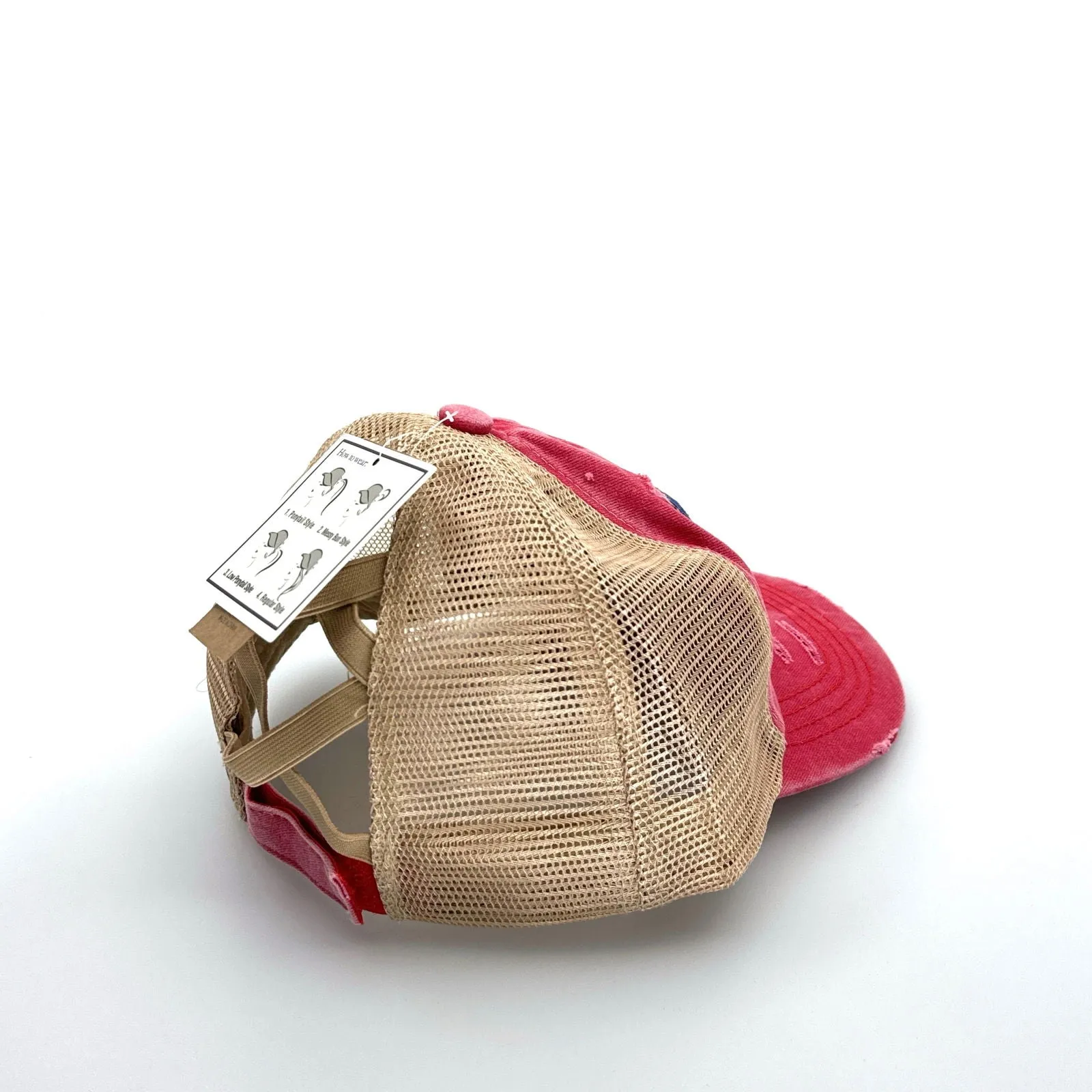 CC | “N” Multi Level Criss-Cross Pony Cap | Red/Blue | OSFA | NEW