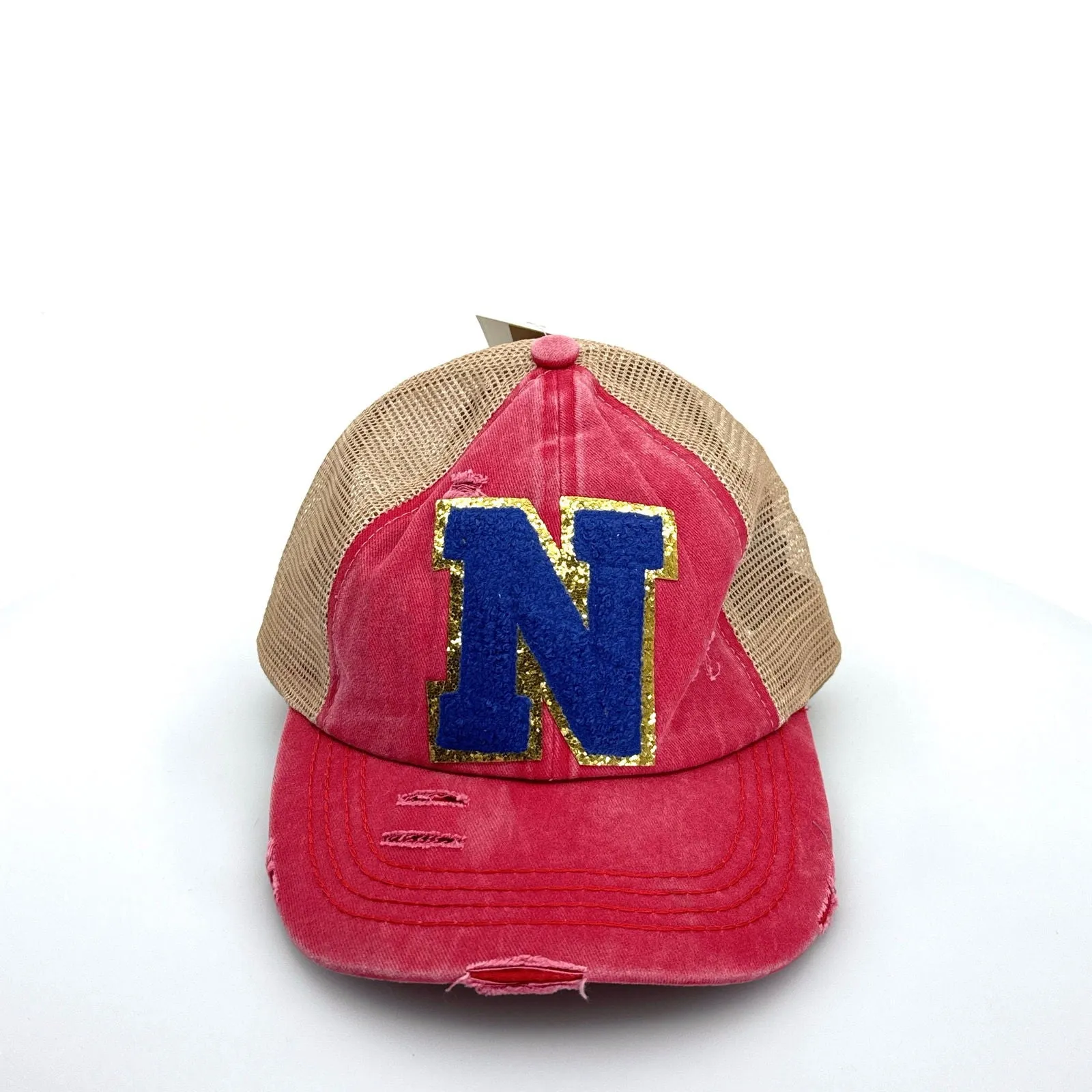 CC | “N” Multi Level Criss-Cross Pony Cap | Red/Blue | OSFA | NEW