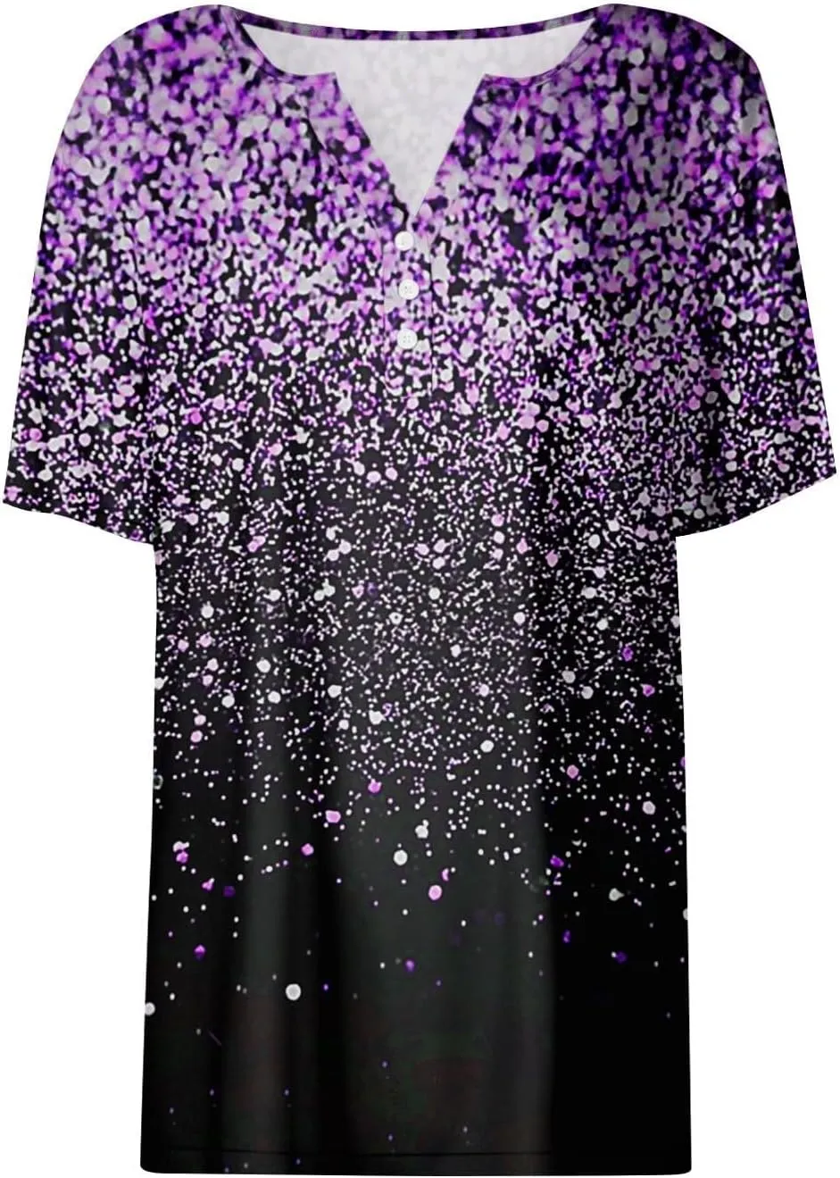 Ceboyel Women Summer Tops 2024 Trendy Floral Boho Blouses Short Sleeve Henley Shirts Tshirts Dressy Causal Vacation Clothes