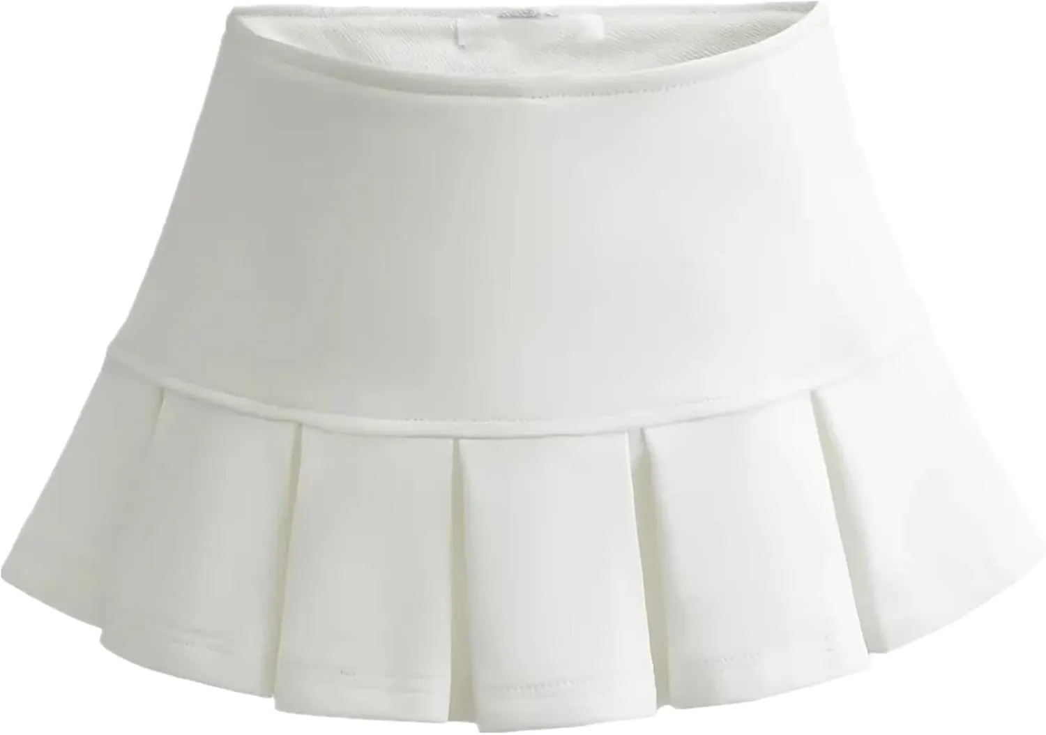 Chic Women's Mini Skirts -Women's Pleated Mini Skirts with Shorts Underneath More for Every Occasion White