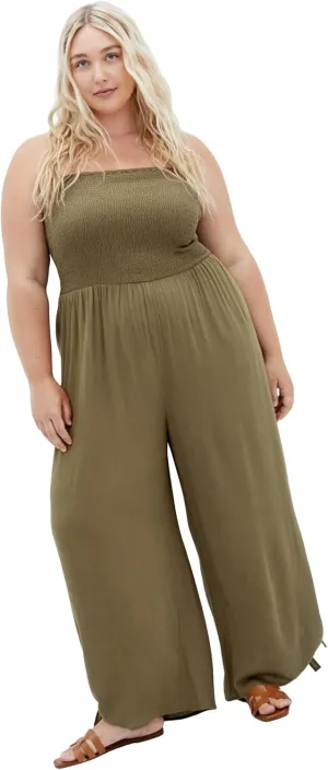 City Chic Women's Plus Size Jumpsuit-Smocked, Masala, 24