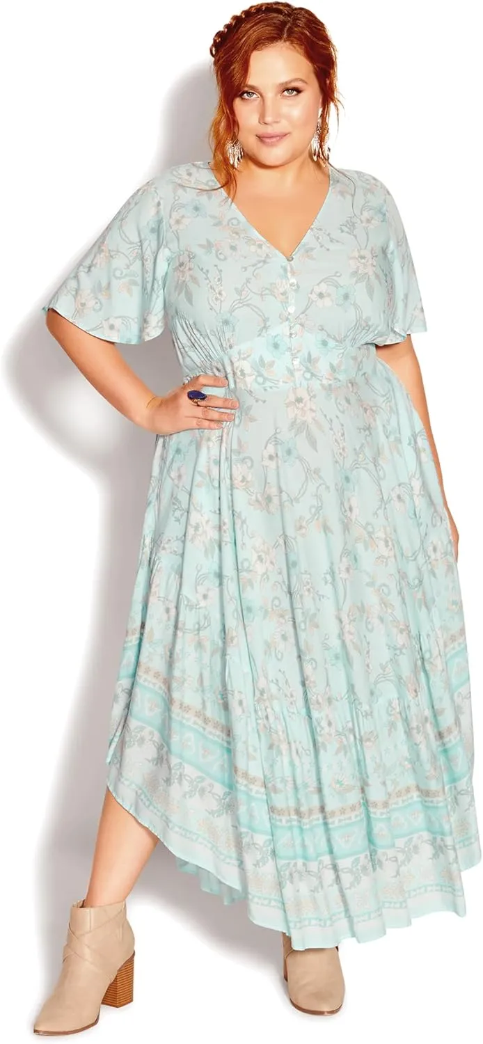 City Chic Women's Plus Size Spirited Floral Maxi Dress
