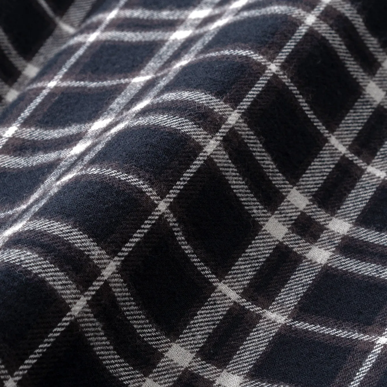 College Days Flannel Camp Collar - Black Grey