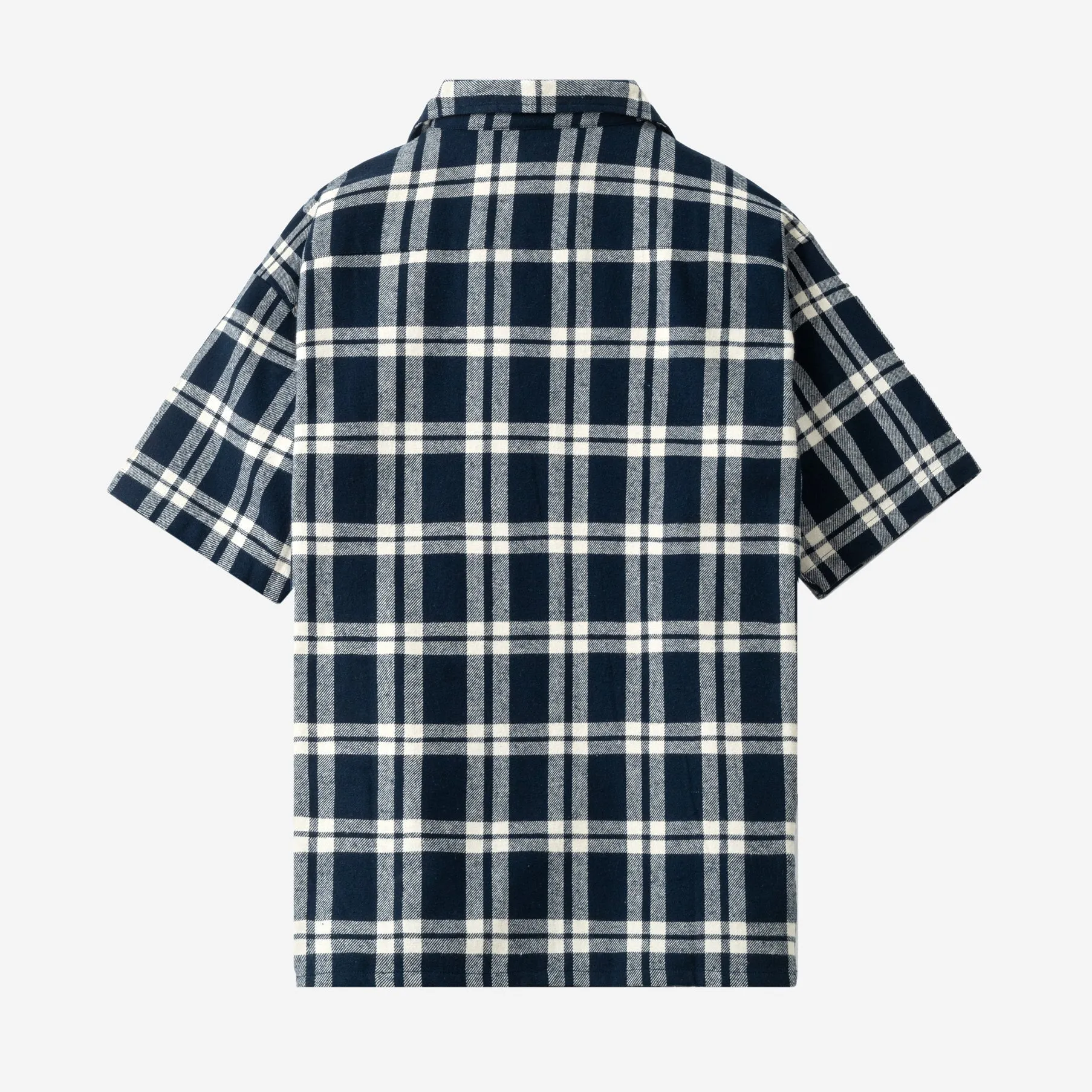 College Days Flannel Camp Collar - Black White Lines