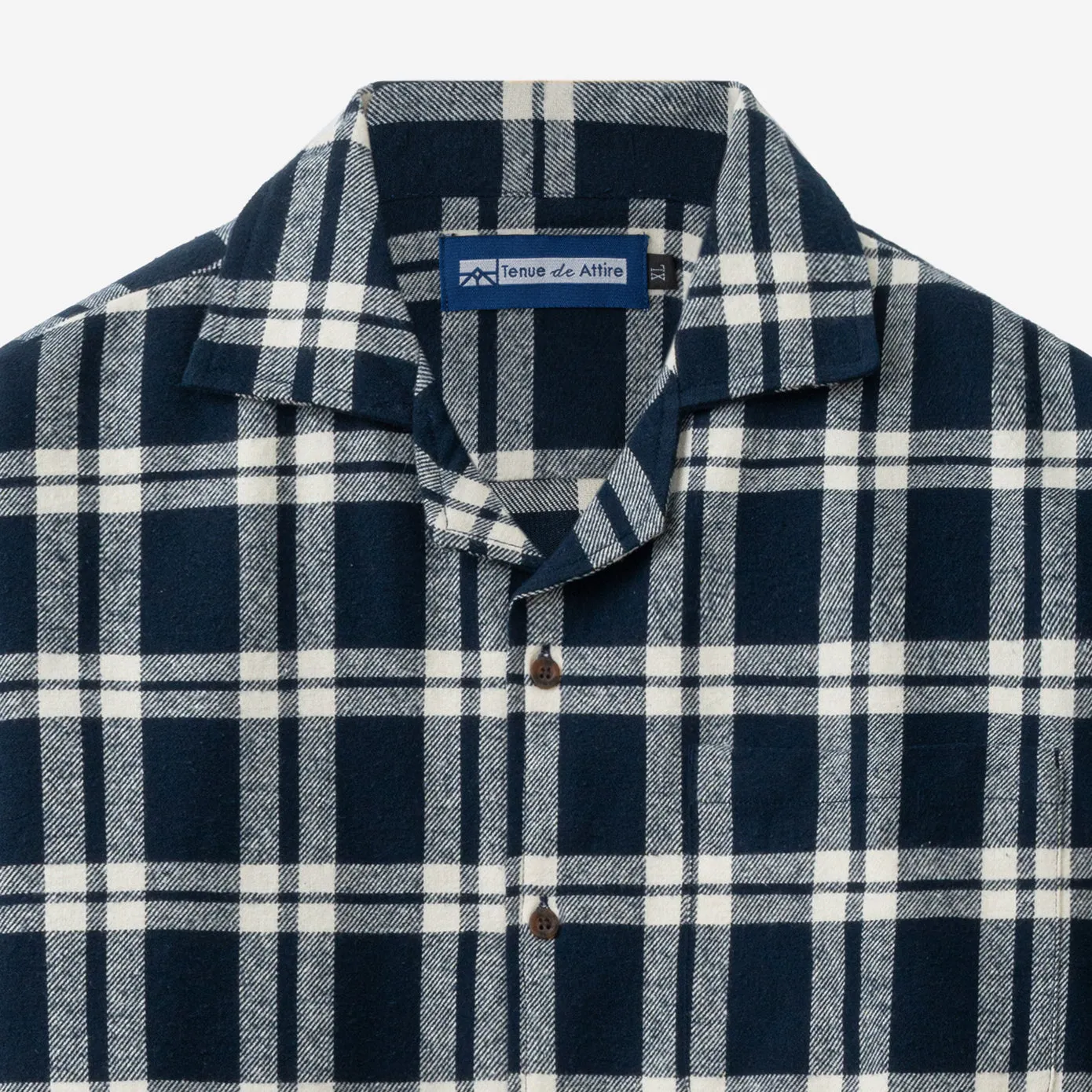 College Days Flannel Camp Collar - Black White Lines