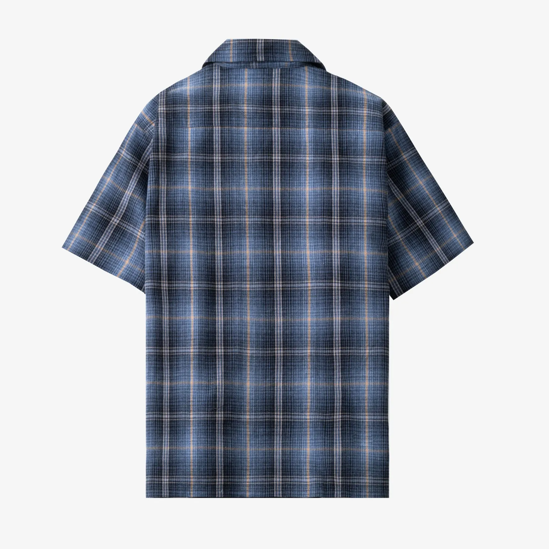 College Days Flannel Camp Collar - Blue Grey