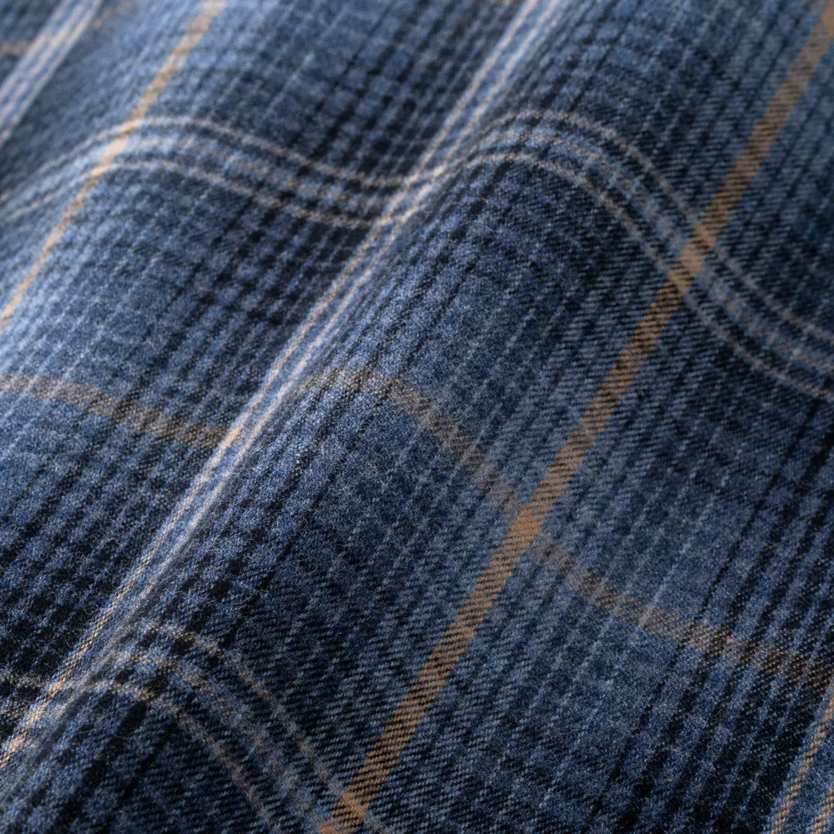 College Days Flannel Camp Collar - Blue Grey