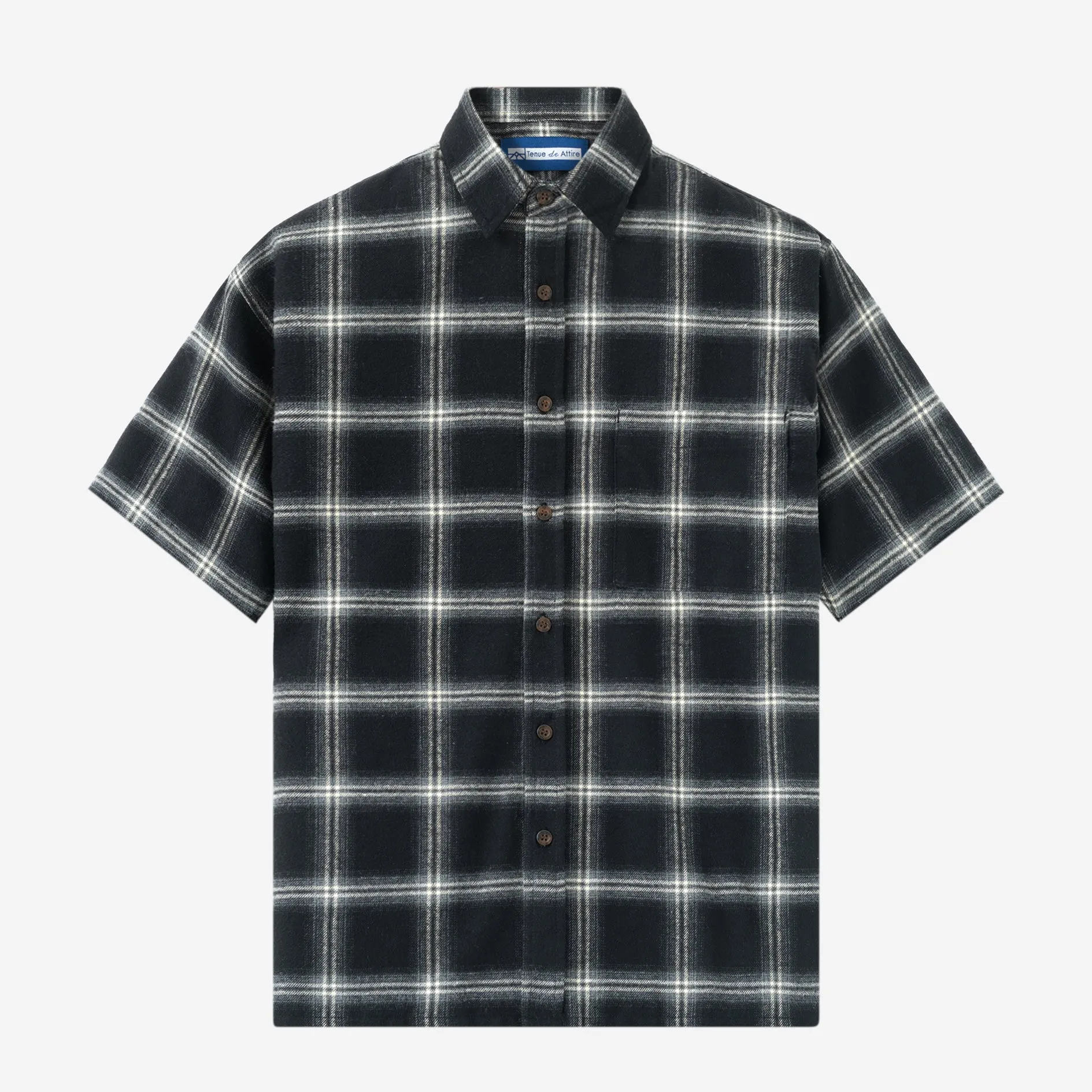 College Days II Short Sleeve Flannel - Black Off White