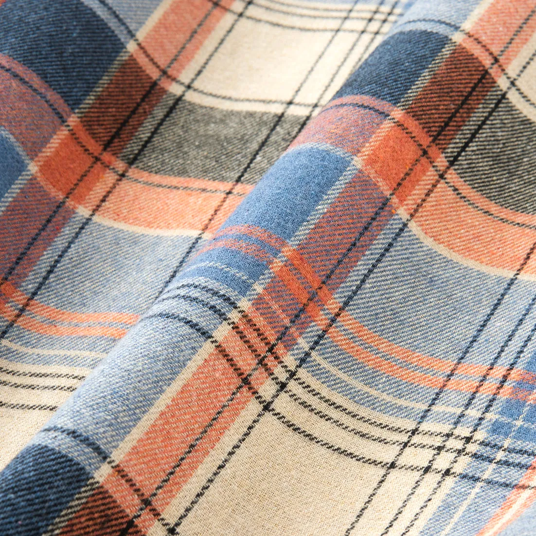 College Days II Short Sleeve Flannel - Blue Orange
